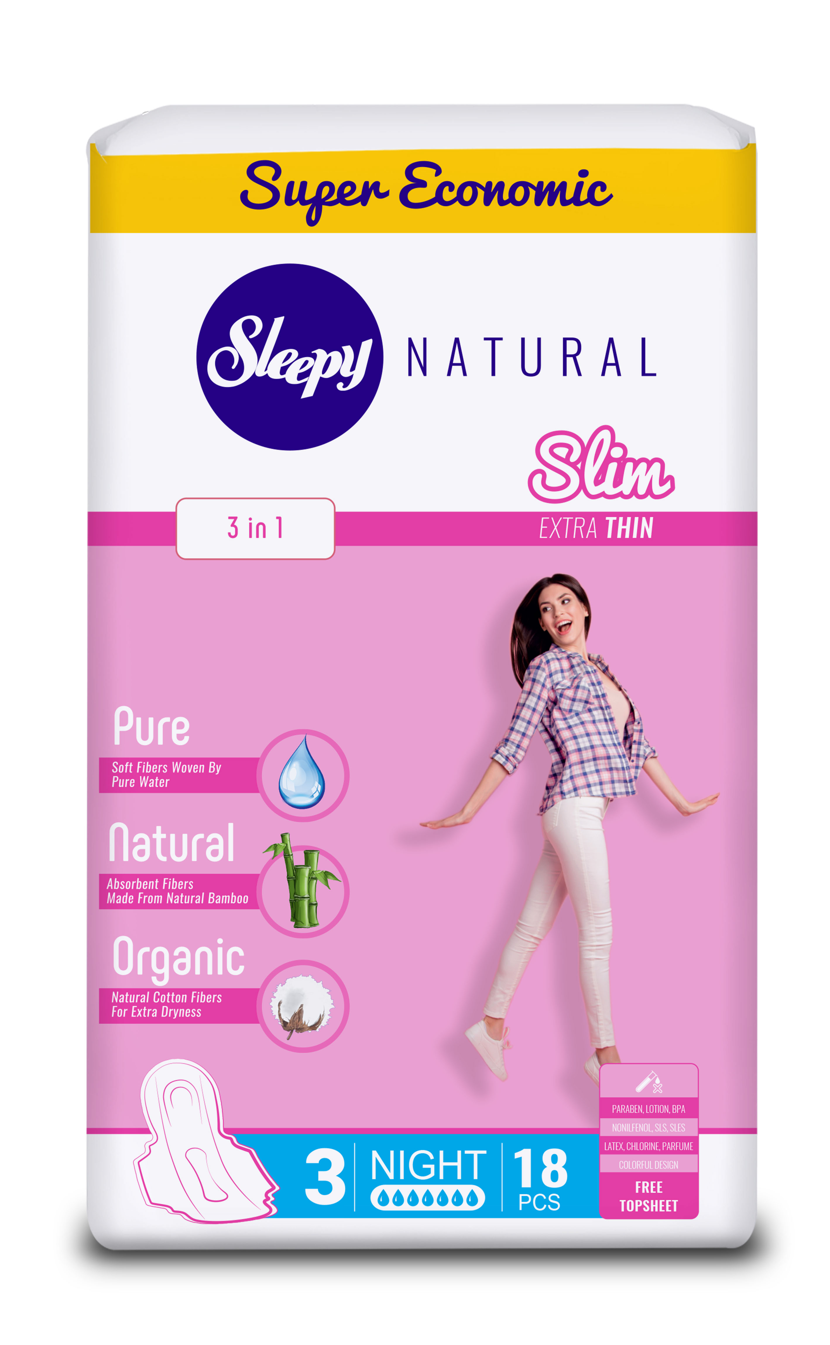 Size 3 Slim Night 36/pcs(18X2)